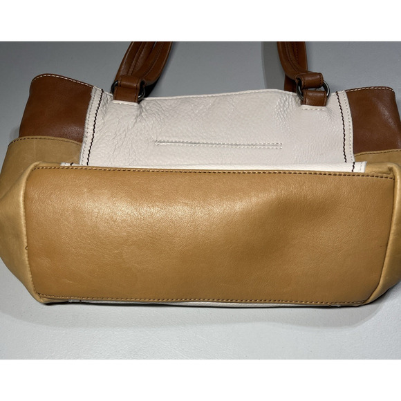 The Sak Leather Ashby Satchel Colorblock Large Tote Bag Shoulder Purse Zip Top - Picture 3 of 11